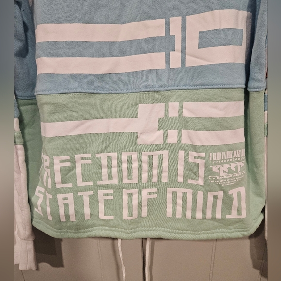 Men's KLEEP Standard Issue Large Pastel Pullover Sweater Large Pink Blue KF-6320 - Picture 6 of 7